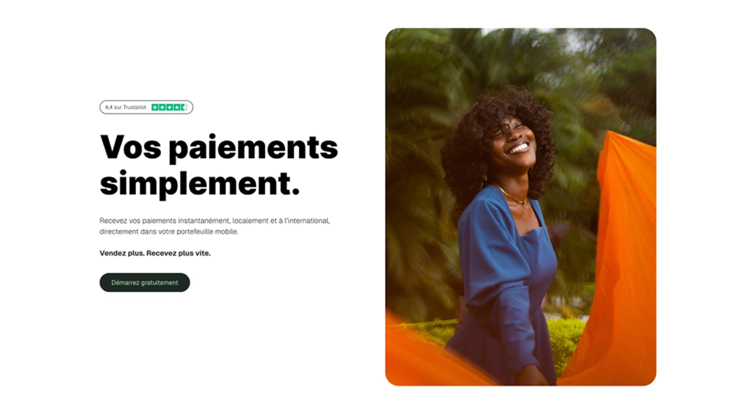 Page d'accueil de Lygos, solution de paiement mobile