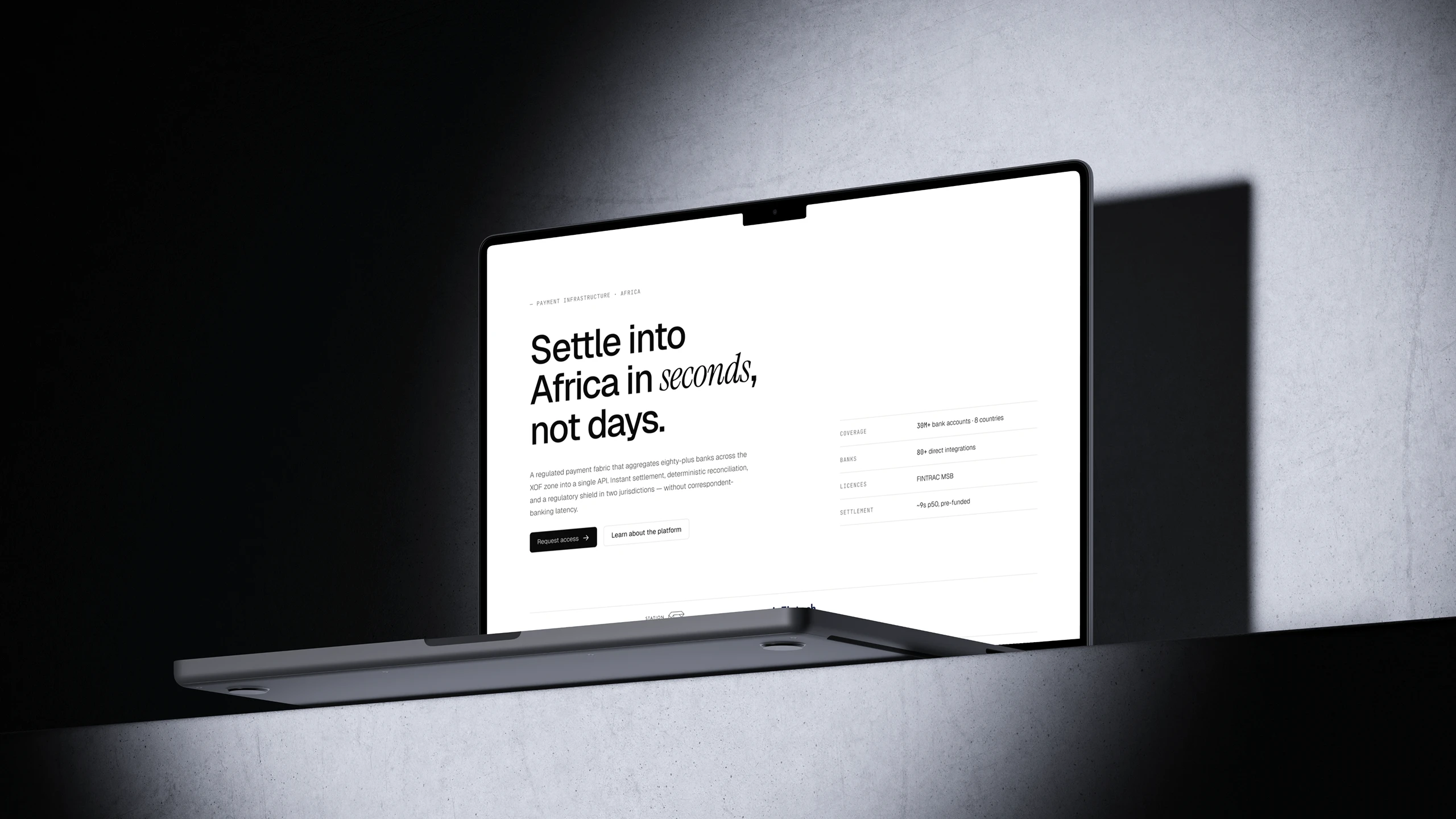 Le site Xend affiché sur un ordinateur portable